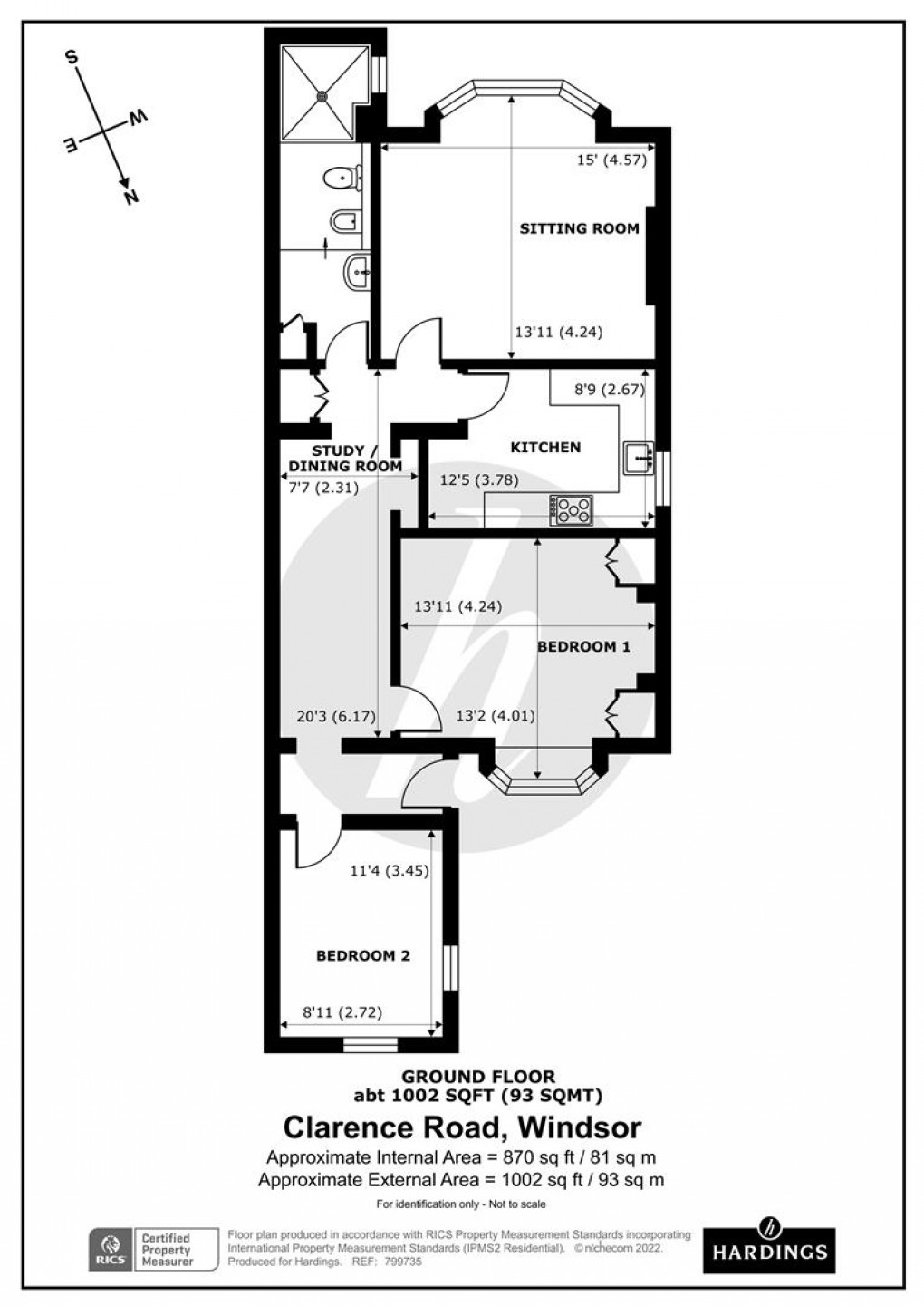 Floorplan for Clarence Road, Windsor