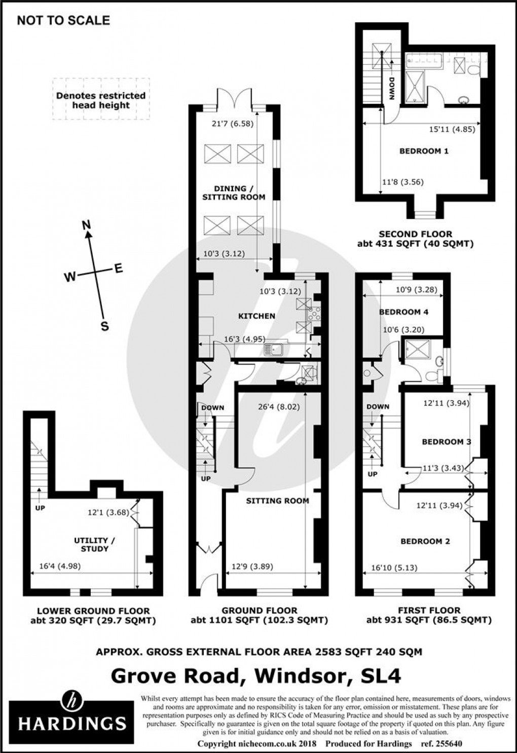 Floorplan for Grove Road, Windsor, Berkshire