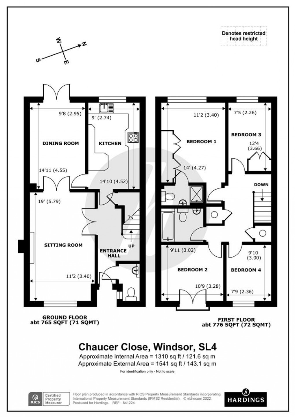 Floorplan for Chaucer Close, Windsor