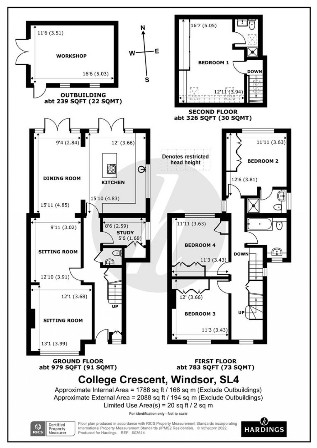 Floorplan for College Crescent, Windsor