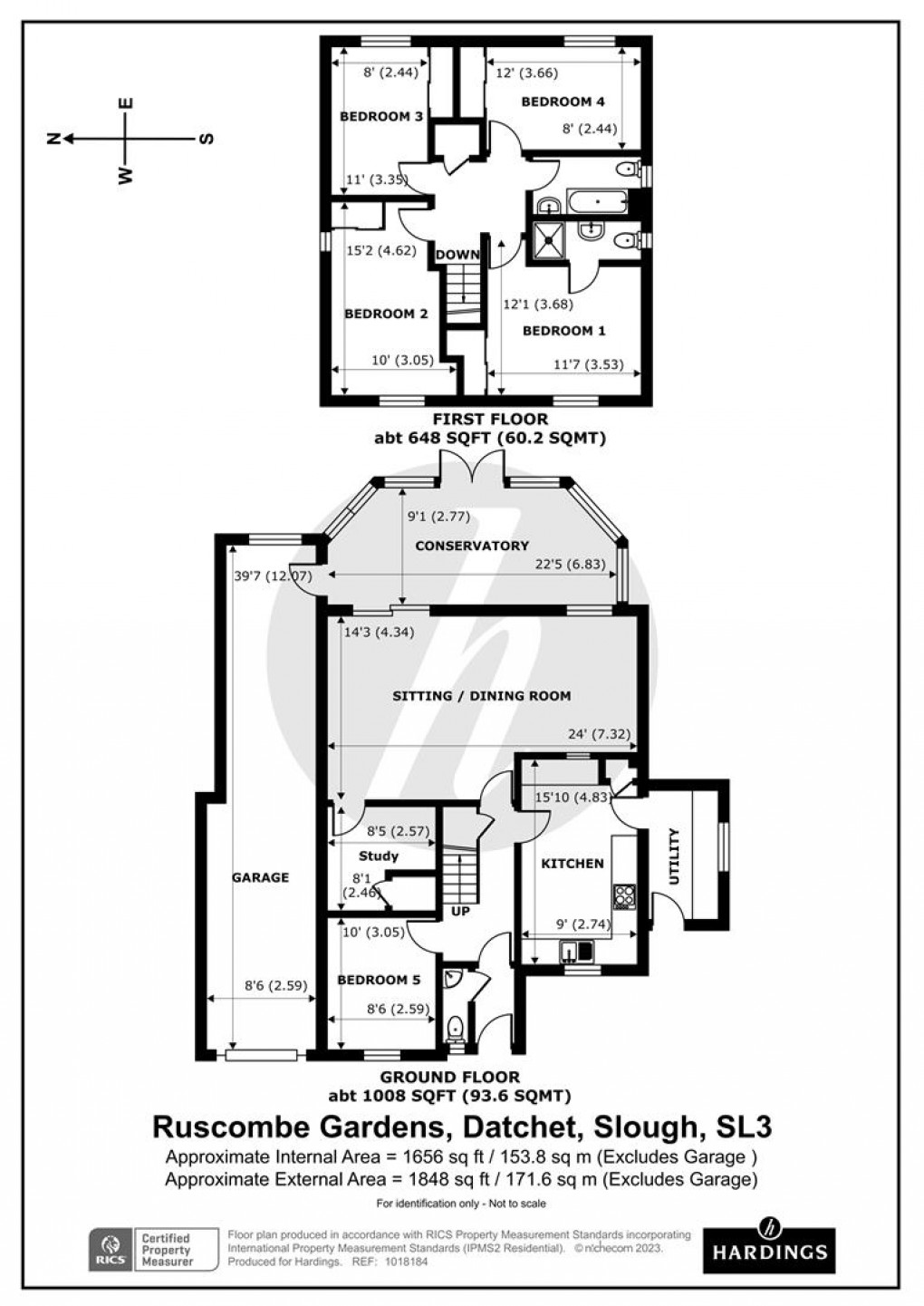 Floorplan for Ruscombe Gardens, Datchet, Slough