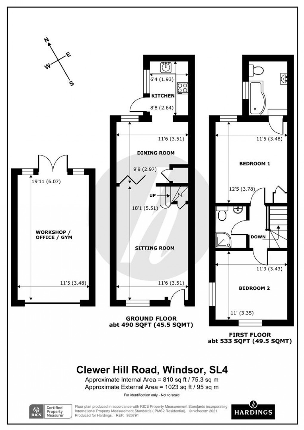 Floorplan for Clewer Hill Road, Windsor
