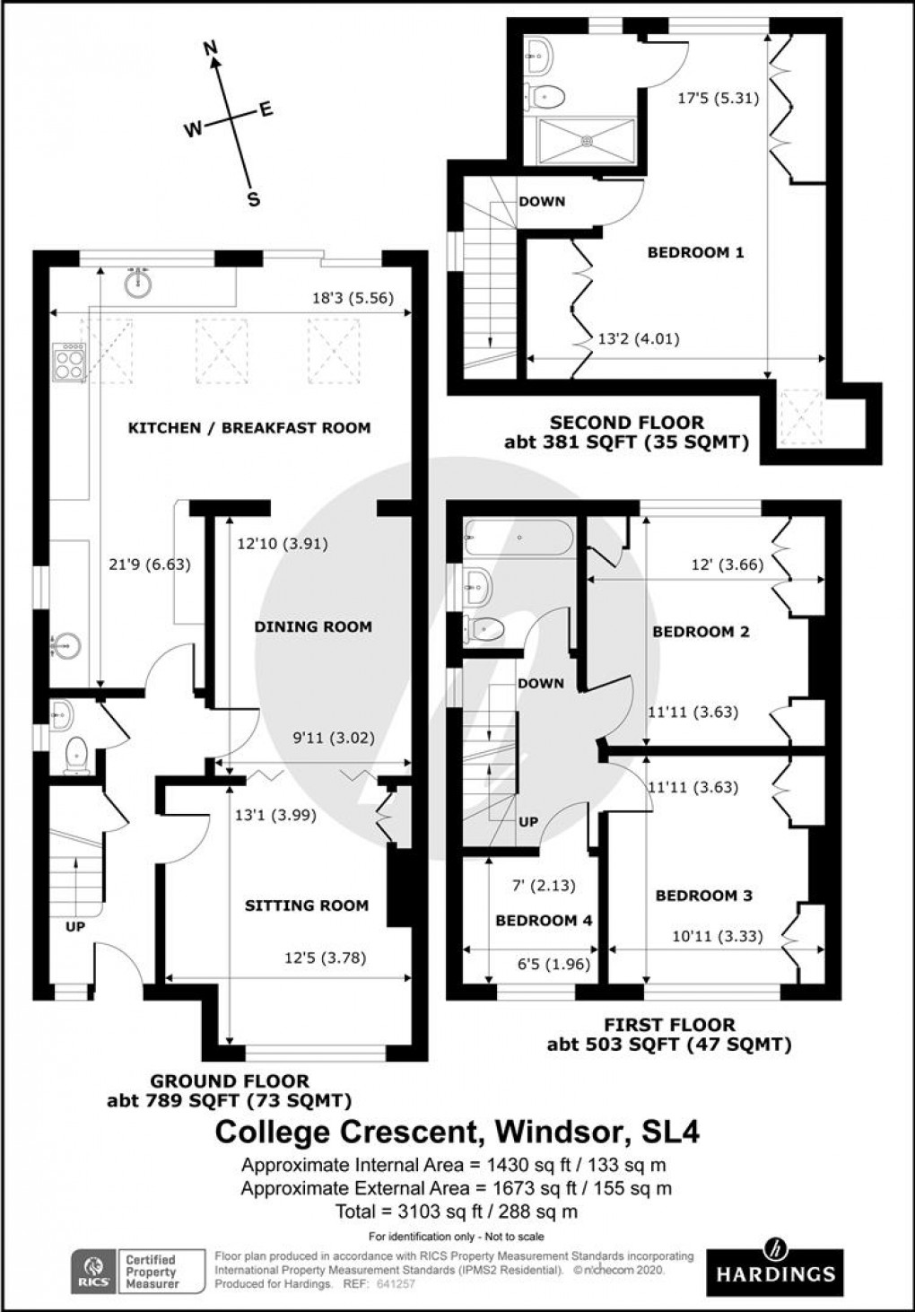 Floorplan for College Crescent, Windsor, Berkshire