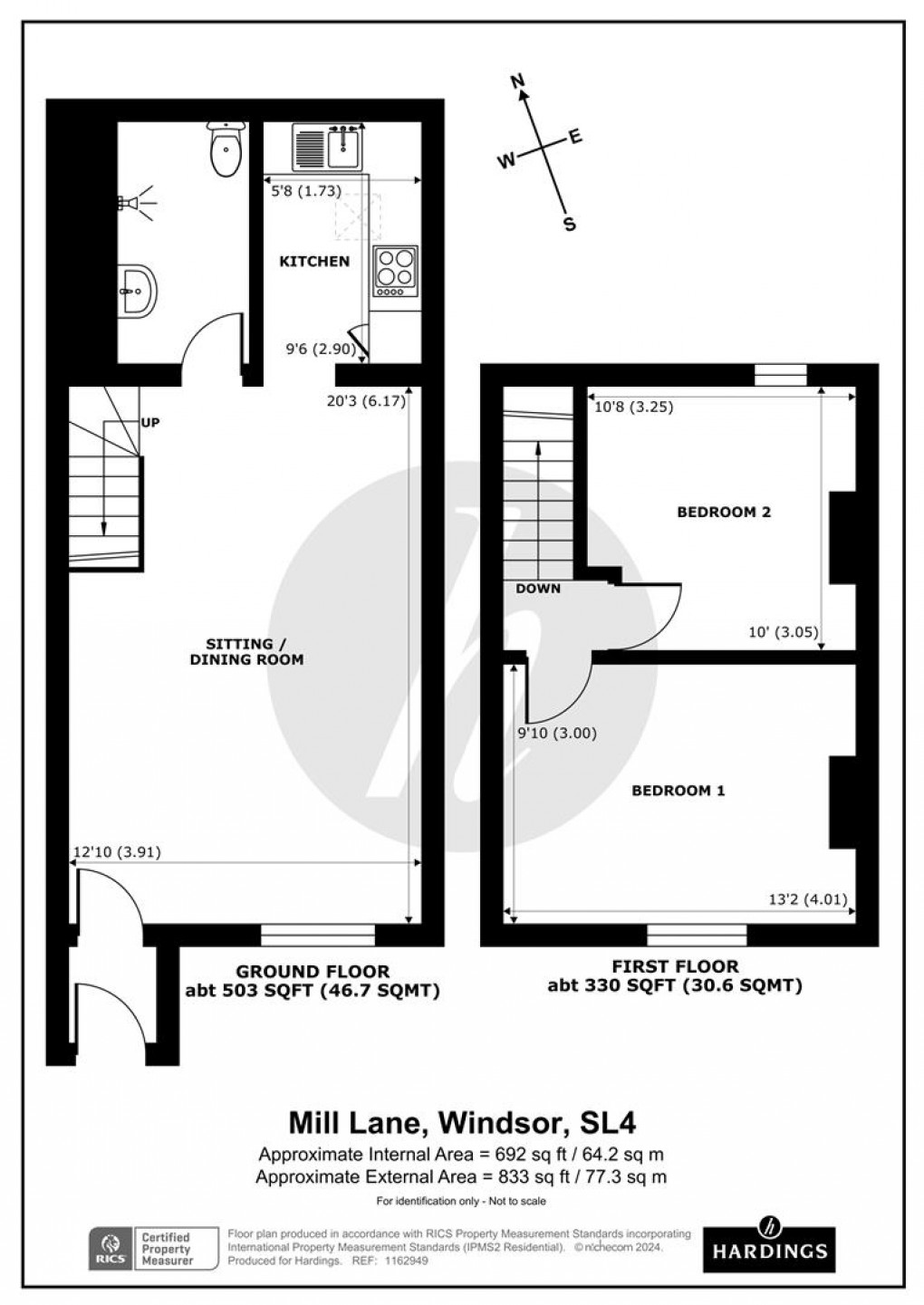 Floorplan for Swan Terrace, Mill Lane, Windsor