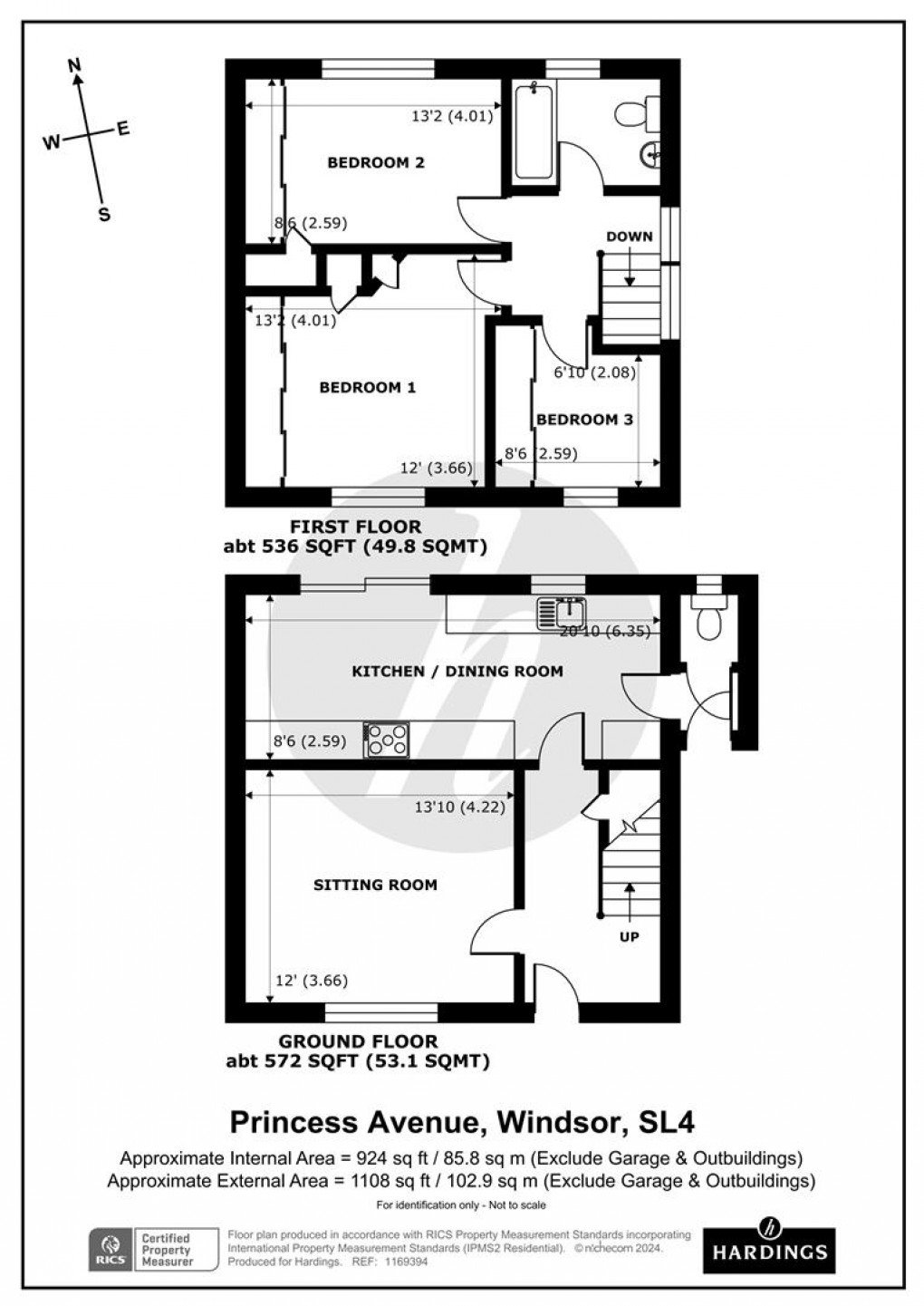 Floorplan for Princess Avenue, Windsor