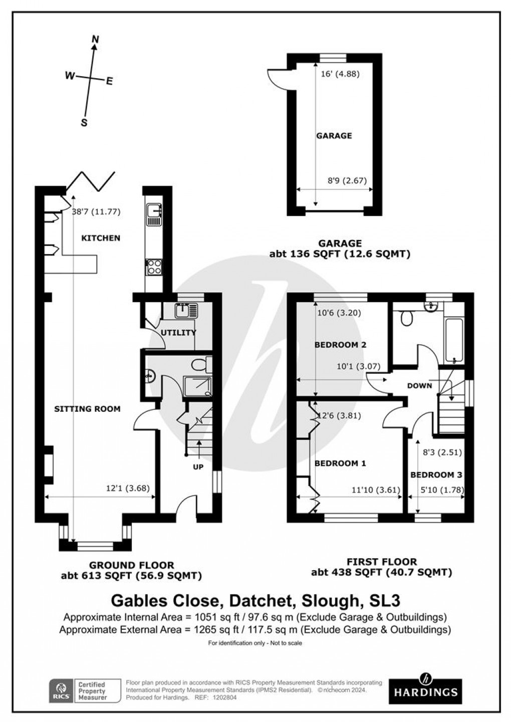 Floorplan for Gables Close, Datchet