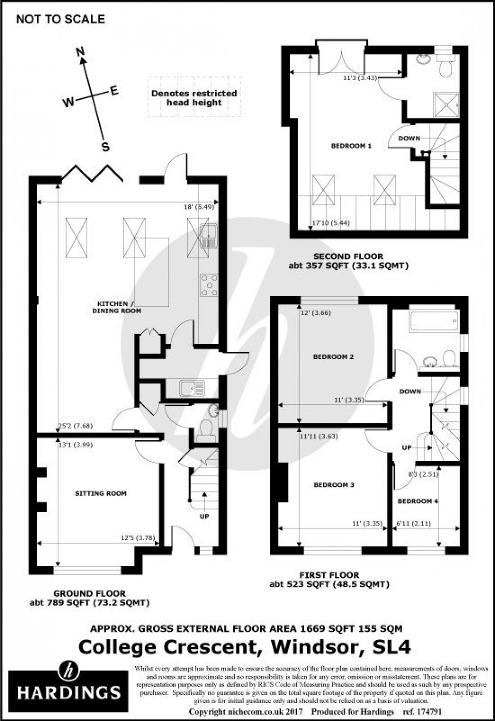 Floorplan for College Crescent, Windsor, SL4