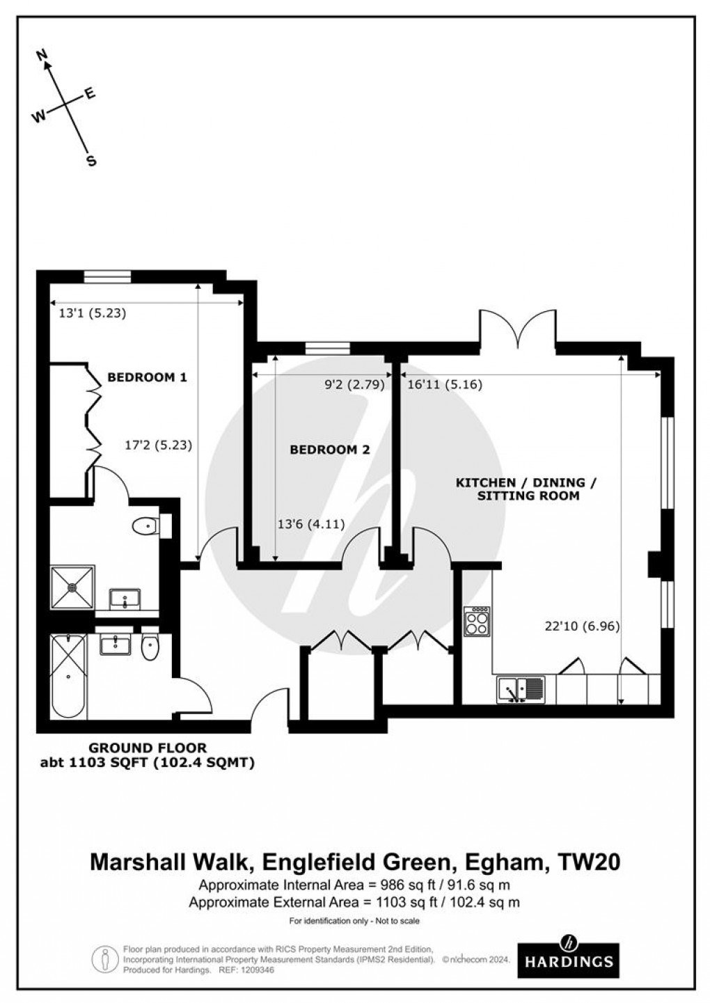 Floorplan for Marshall Walk, Englefield Green, Egham