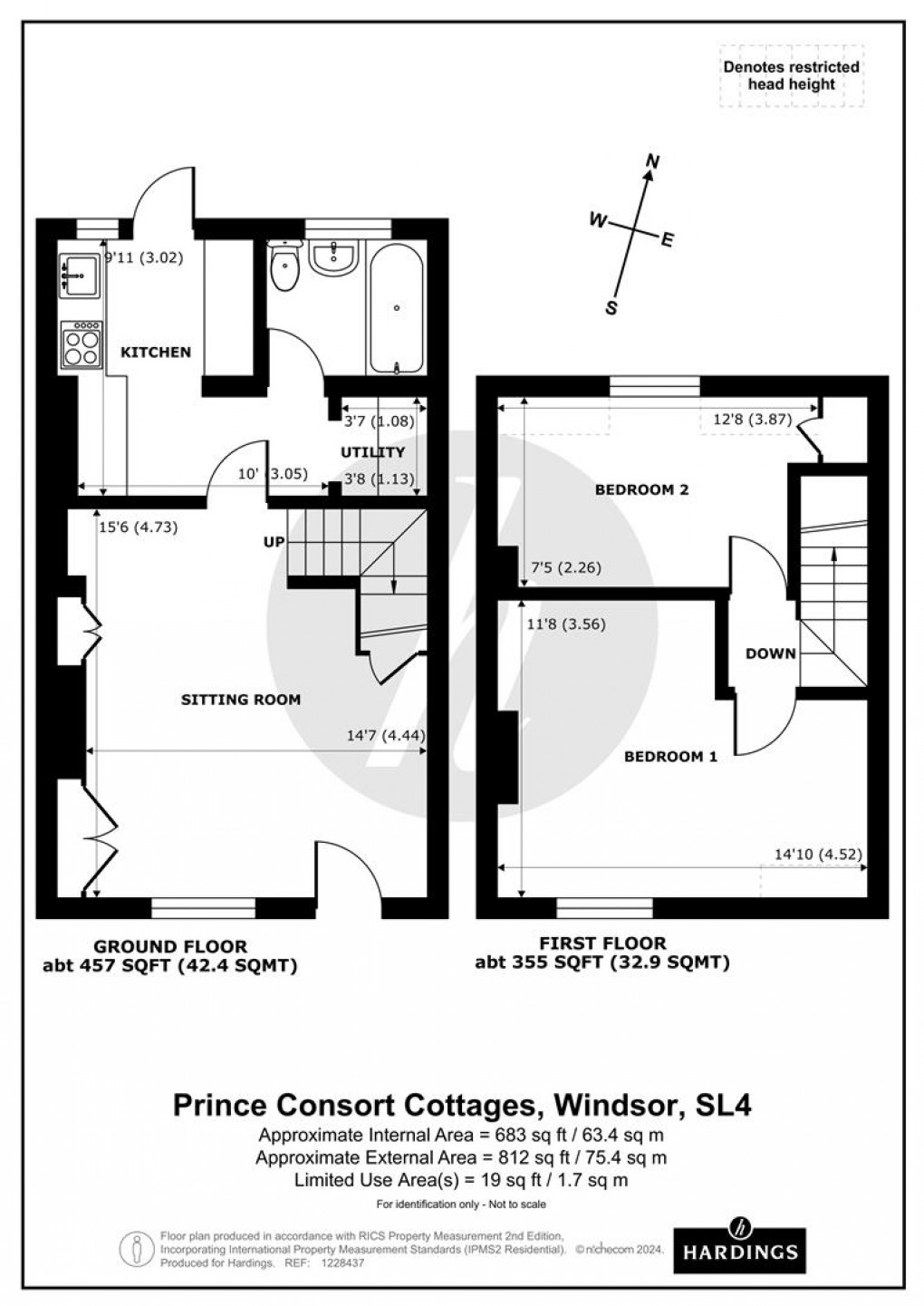 Floorplan for Prince Consort Cottages, Windsor