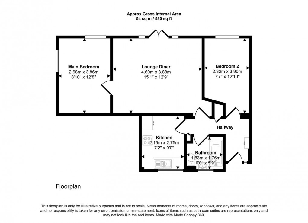 Floorplan for Chiltern Court, Fawcett Road, Windsor, SL4