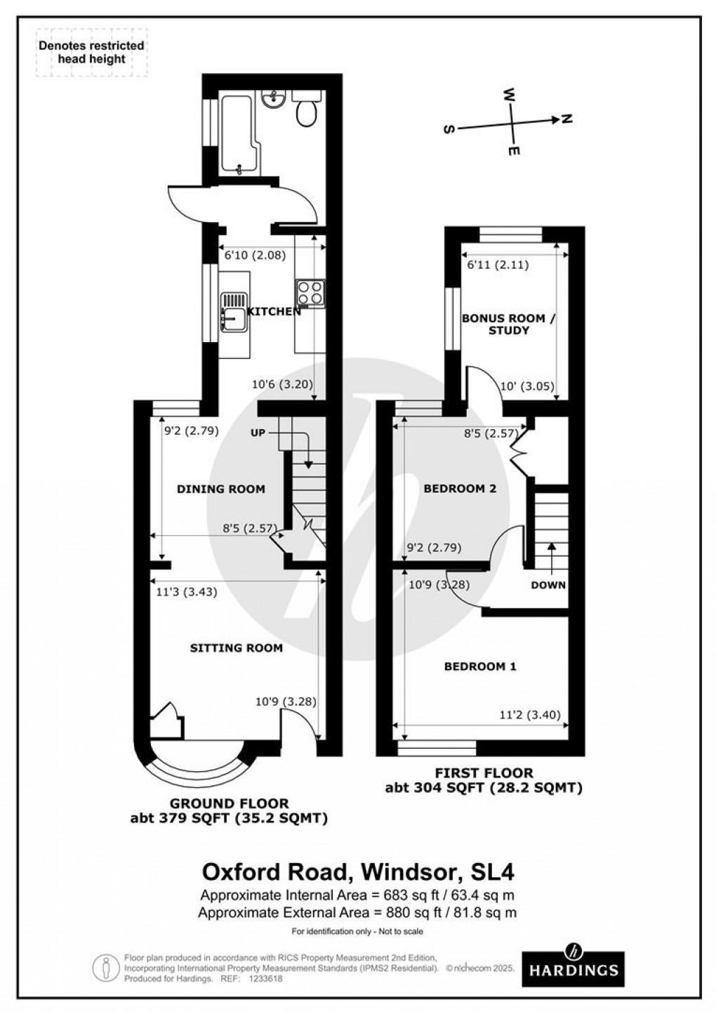 Floorplan for Beaumont Cottages, Oxford Road, Windsor