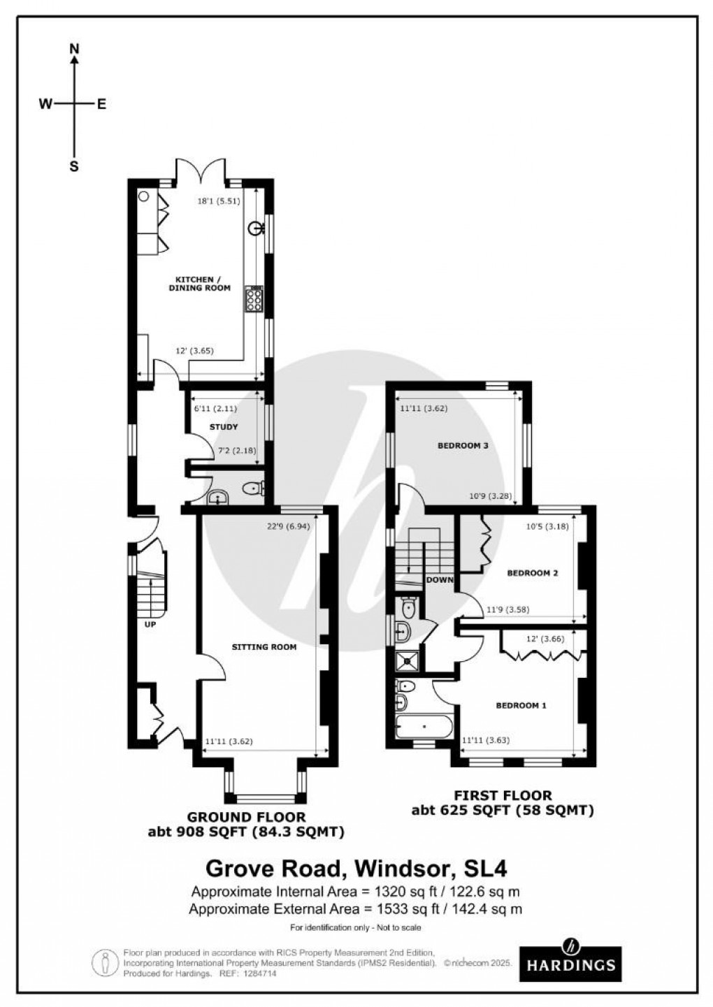 Floorplan for Grove Road, Windsor, SL4