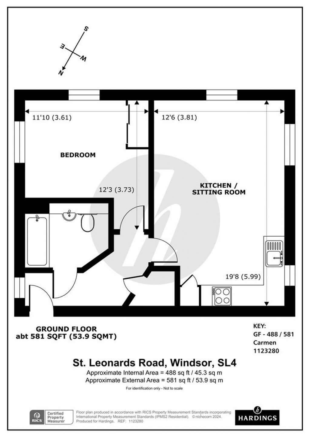 Floorplan for Greenwich Court, St Leonards Road, Windsor