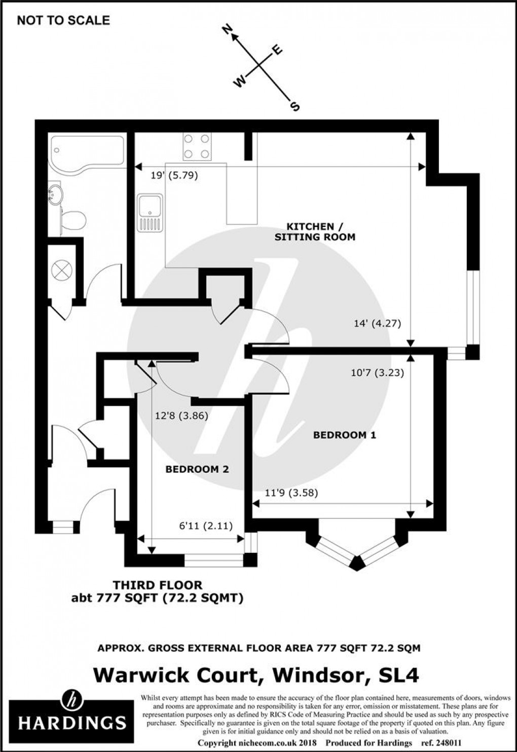 Floorplan for Warwick Court, Queens Road