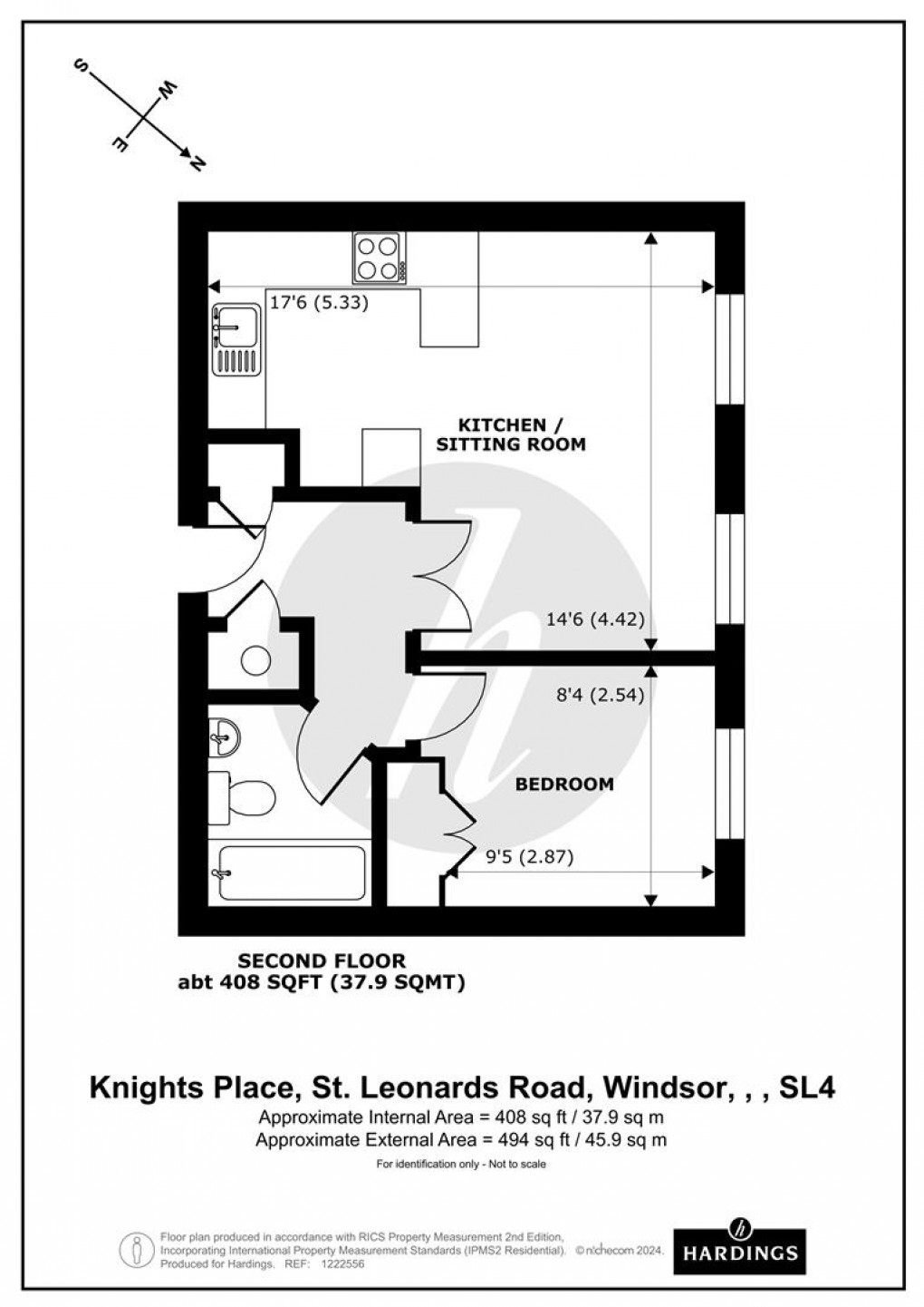 Floorplan for Knights Place, St. Leonards Road, Windsor, SL4