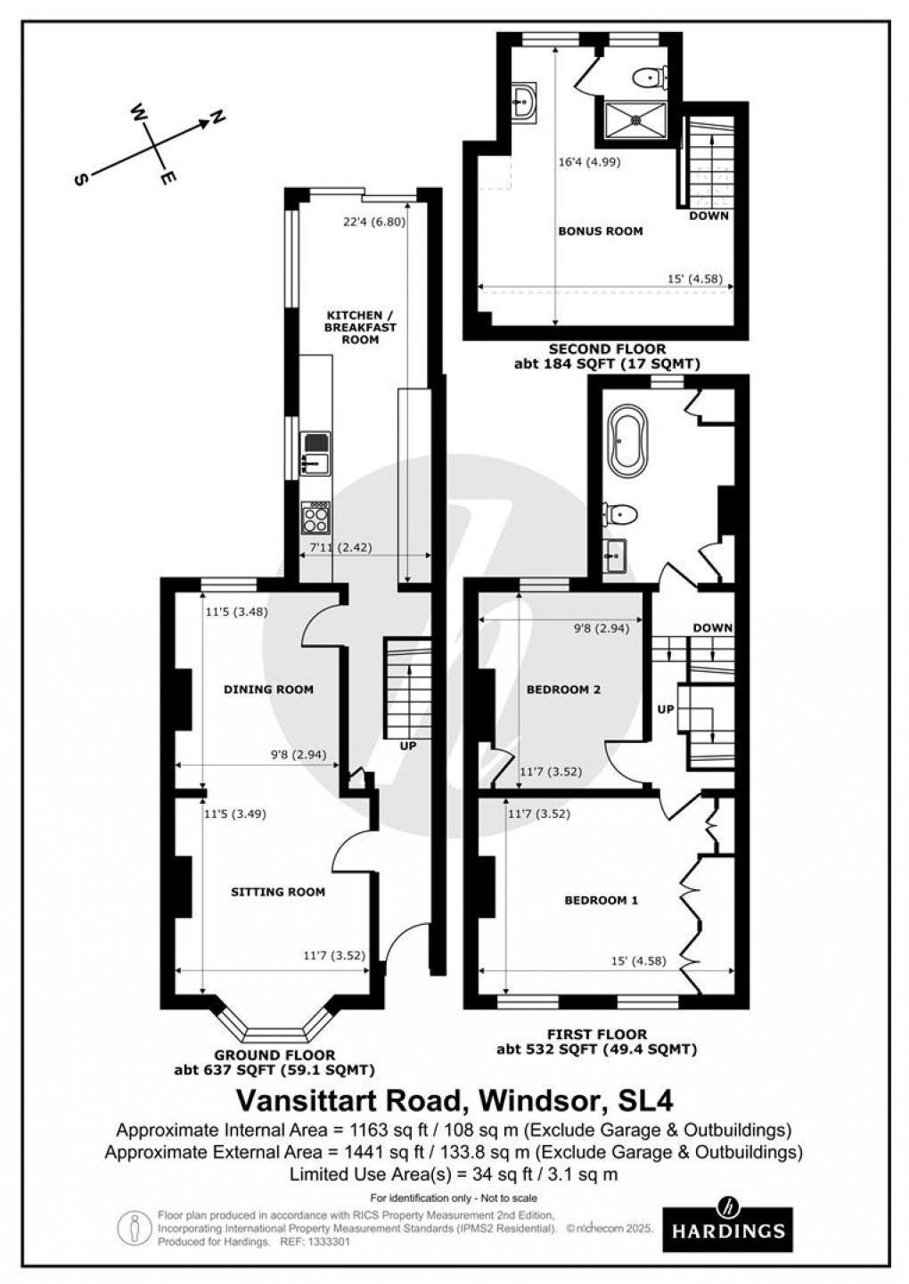 Floorplan for Vansittart Road, Windsor