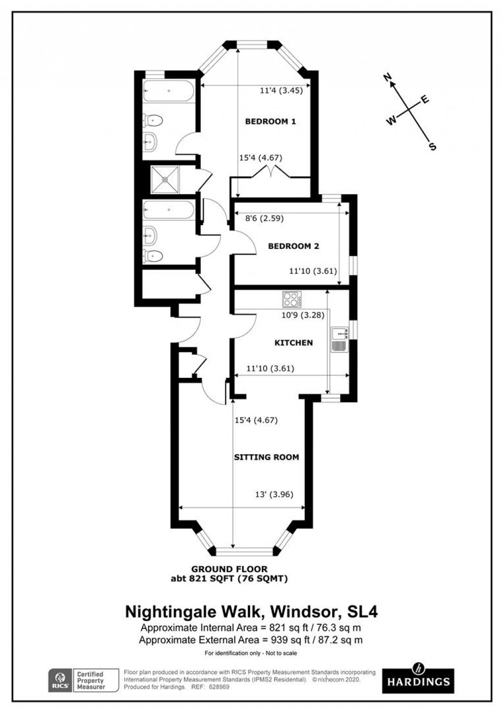 Floorplan for Nightingale Walk, Windsor, Berkshire