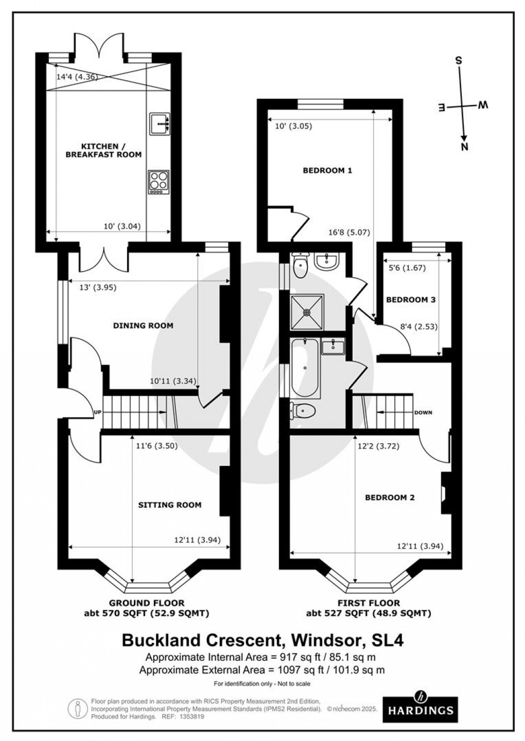 Floorplan for Buckland Crescent, Windsor