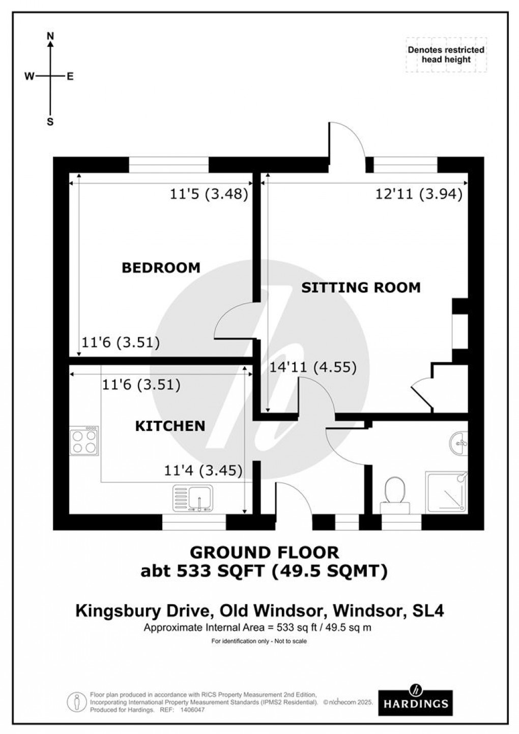 Floorplan for Kingsbury Drive, Old Windsor, Windsor