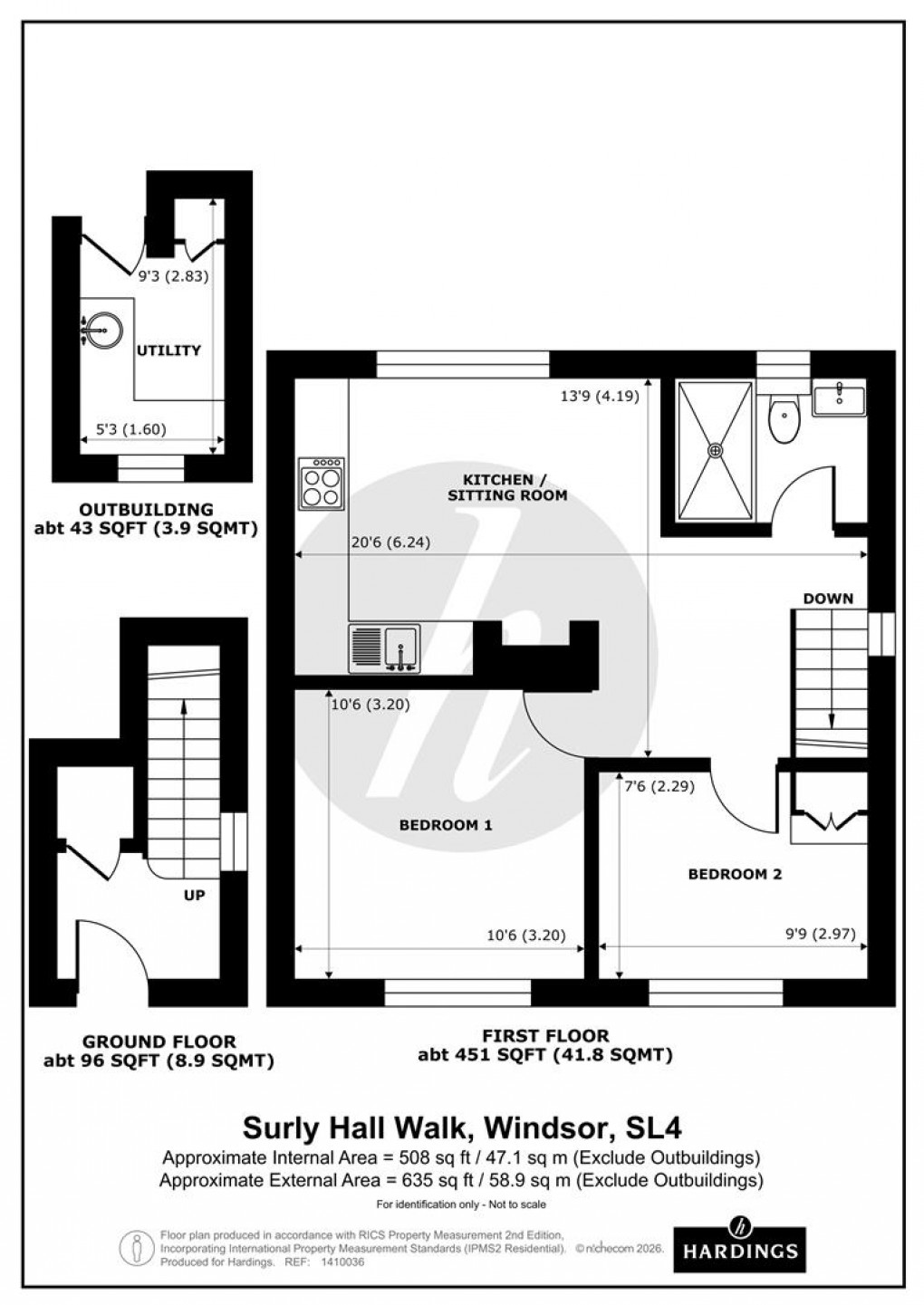 Floorplan for Surly Hall Walk, Windsor