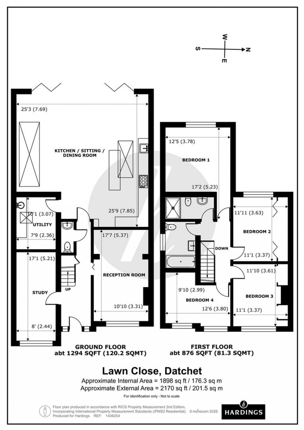 Floorplan for Lawn Close, Datchet