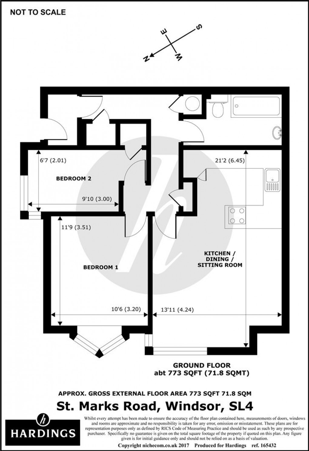 Floorplan for Warwick Court, St Marks Road, Windsor