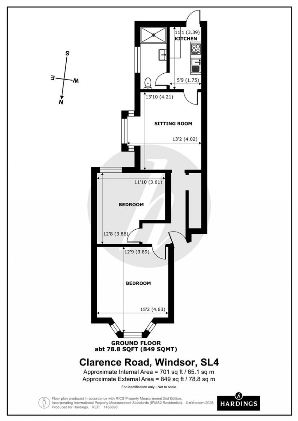Floorplan for Clarence Road, Windsor