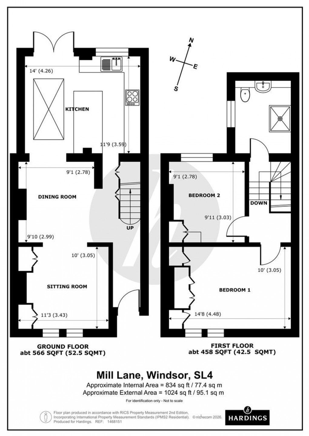 Floorplan for Mill Lane, Windsor